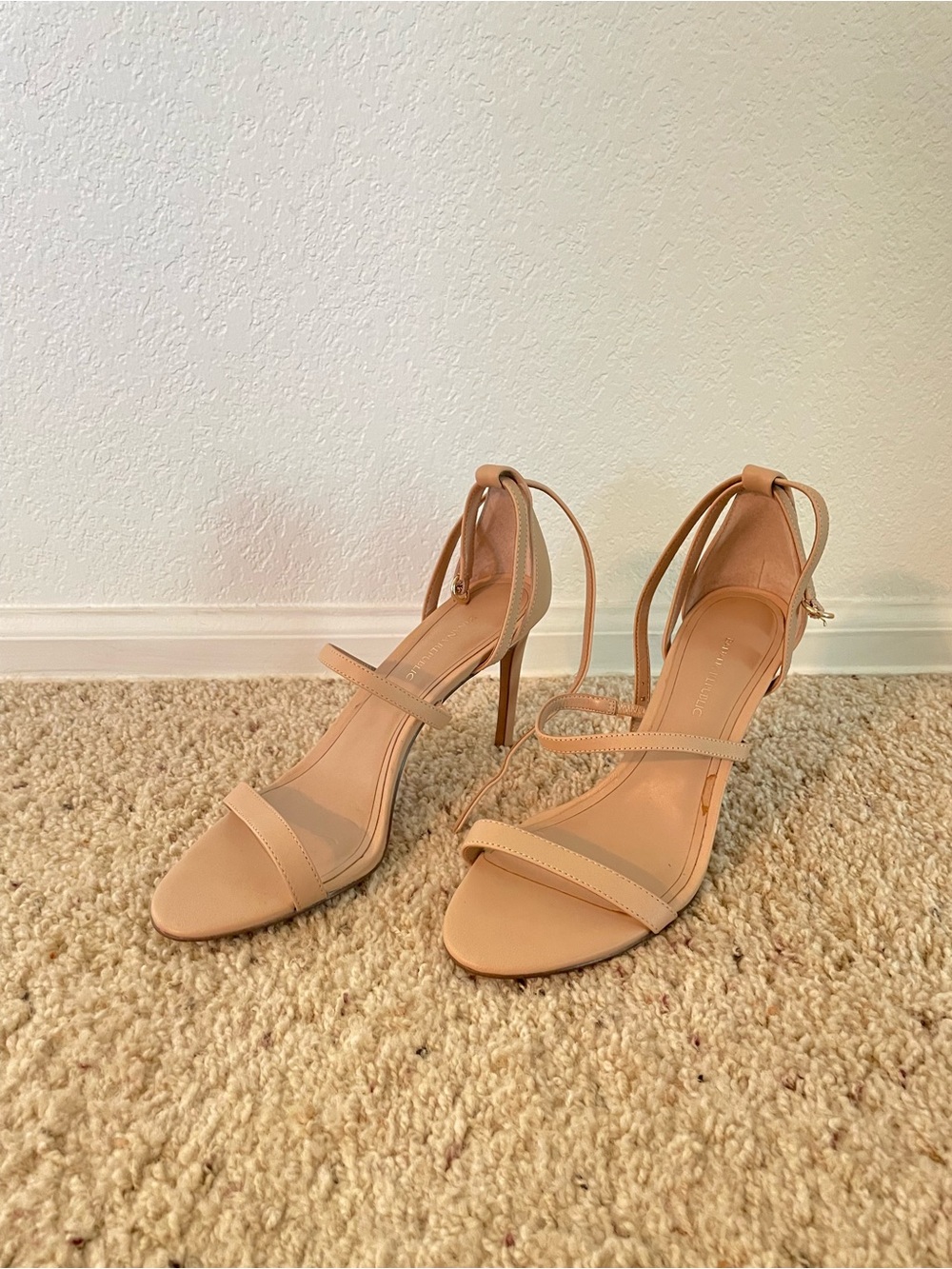 Banana Republic Blush Tan Strappy Stiletto Sandals